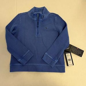 VINEYARD VINES NWT kids blue garment dyed half zip sweater size 4T
